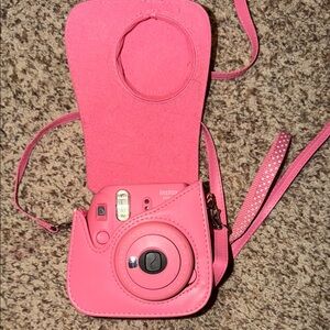 Pink Instant Camera with Case